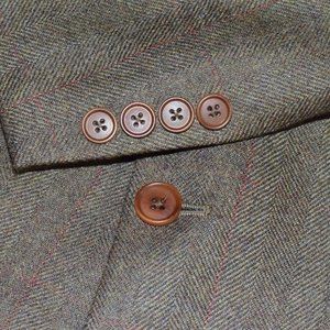 Brooks Brothers Herringbone Check Blazer Sport Coat Jacket Size 46-R Dual‎ Vent